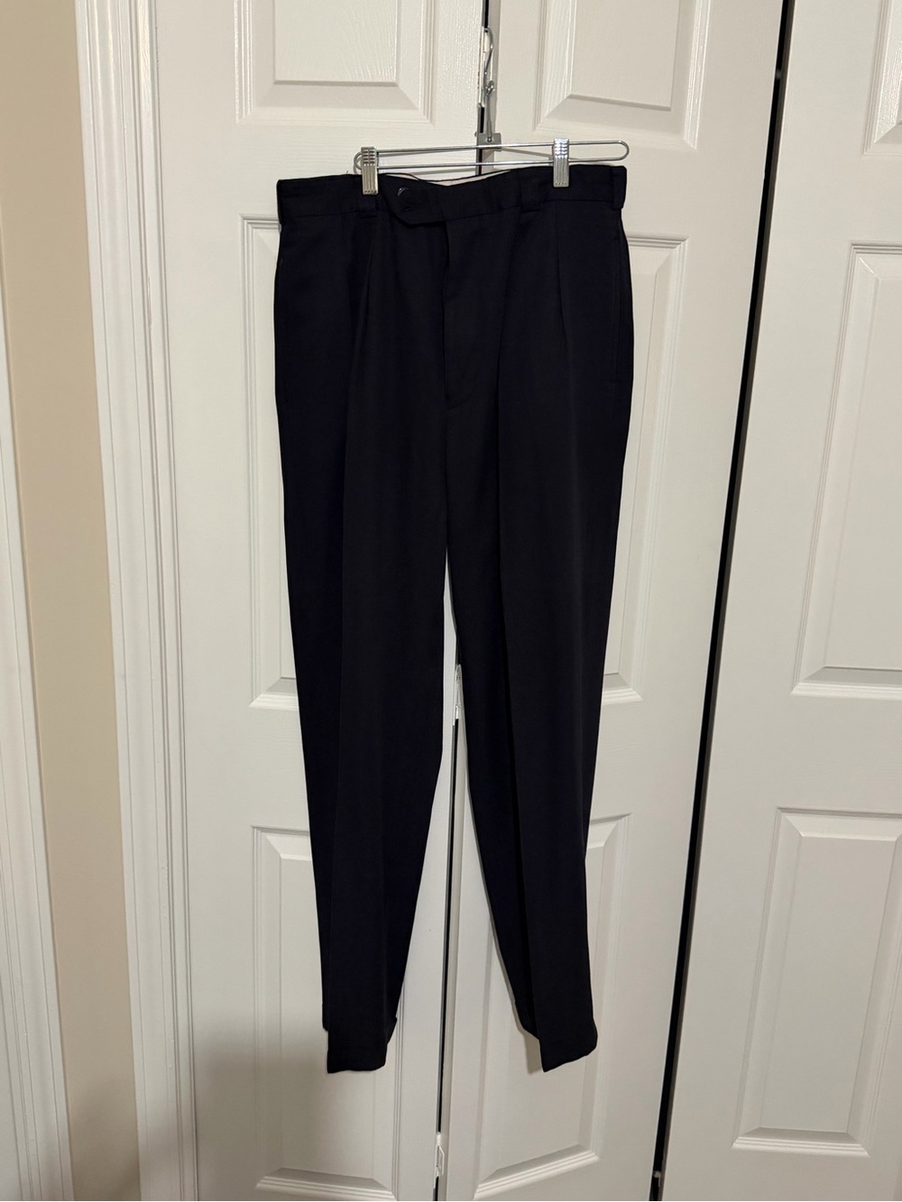 Vintage Perry Ellis Men's Black Dress Pants - Classic Tailored Fit 32/32